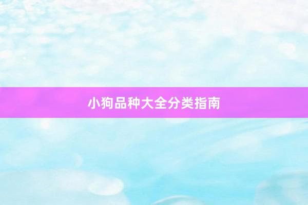 小狗品种大全分类指南